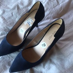Blue suade heels